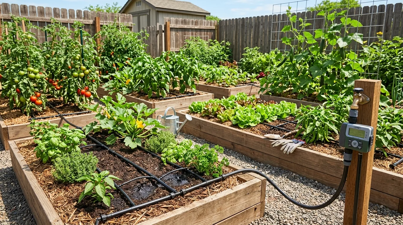 Fenced Vegetable Garden Area